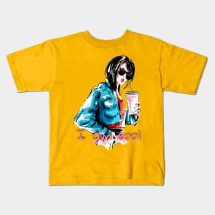 Cool girl in sunglasses Kids T-Shirt